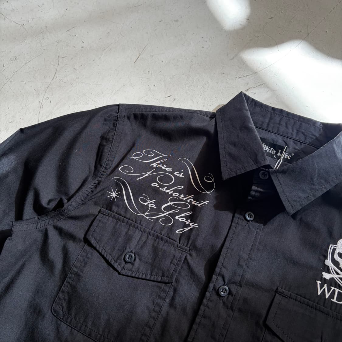 Wild Life 빈티지 레터링 스컬 자수 셔츠 L 상품이미지4