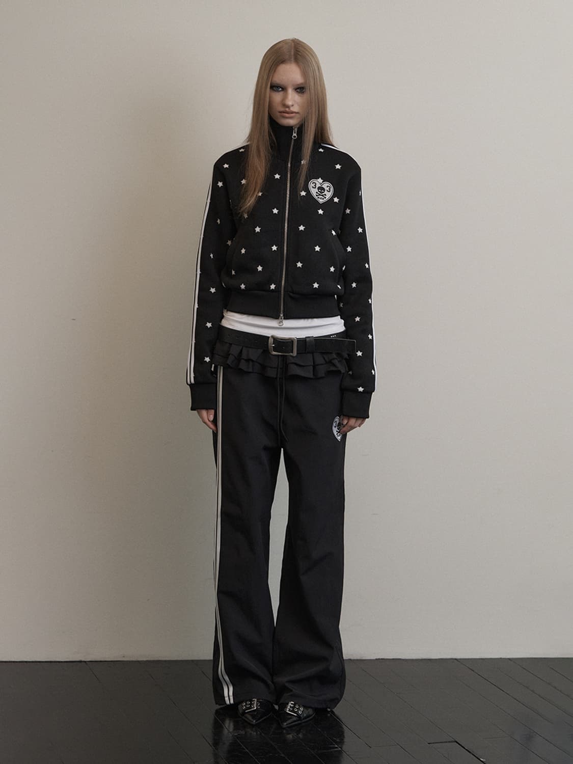 셋업이엑스이 STAR SPORTY ZIP-UP / BLACK 상품이미지1