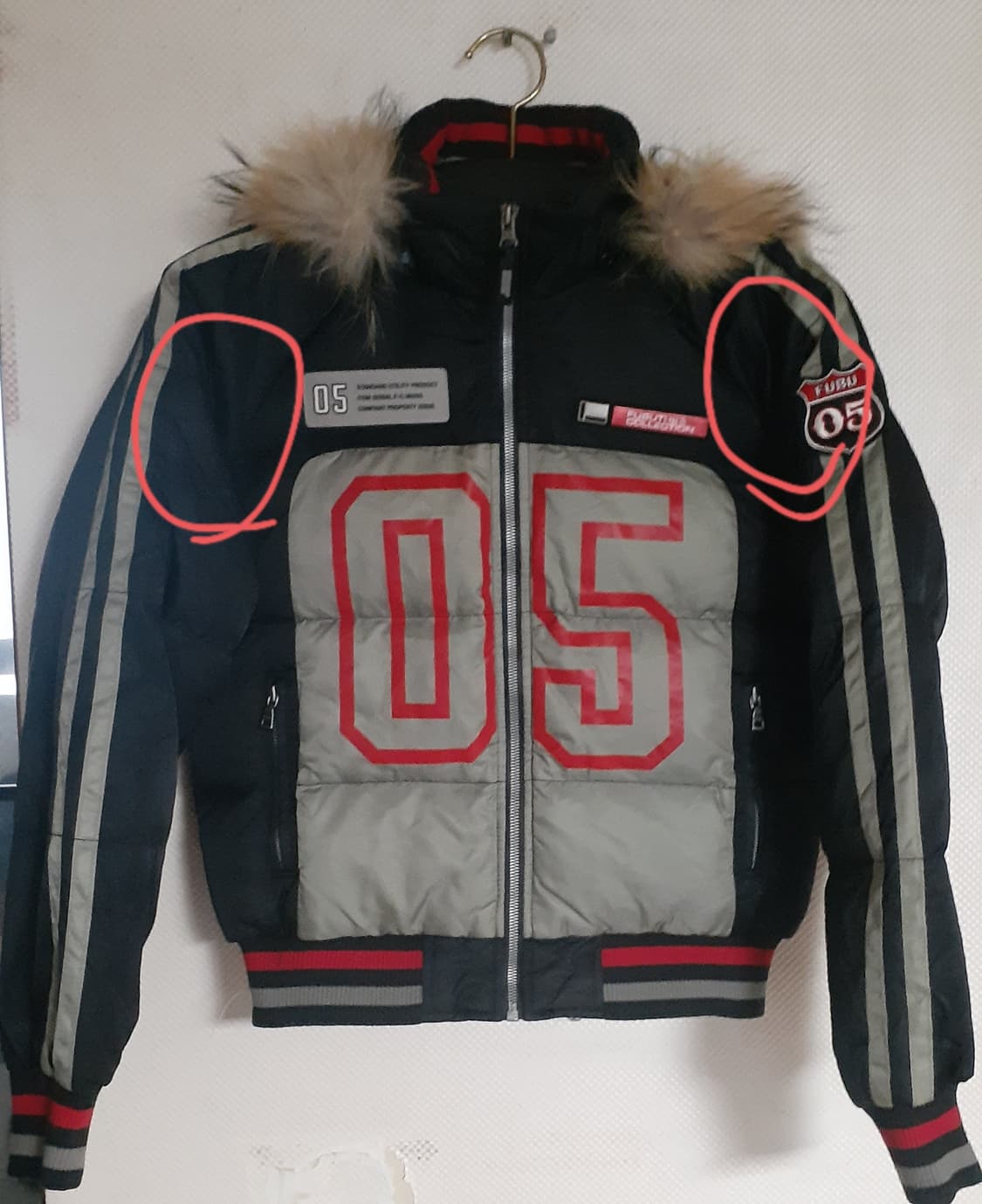 (M) 후부 레이싱 덕다운 패딩 자켓 상품이미지1