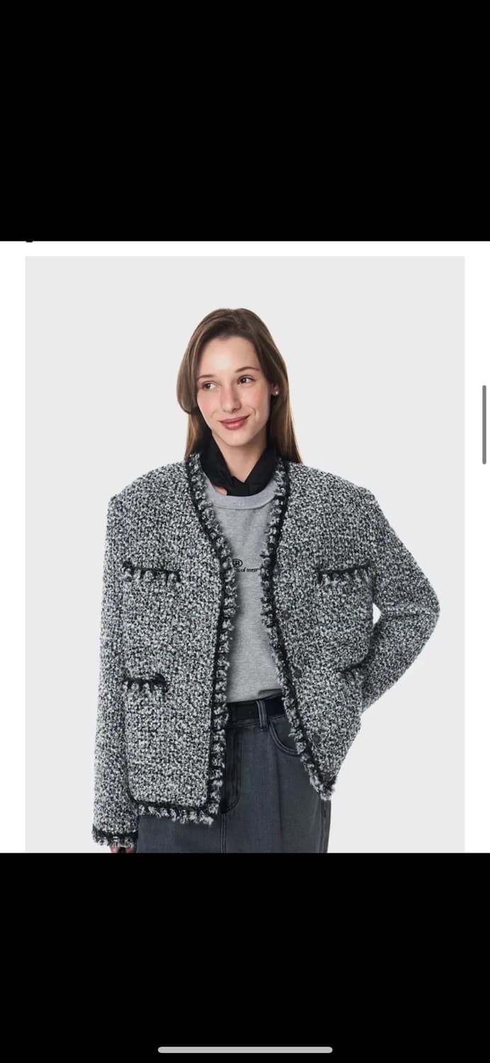 그로브 ALIA TWEED JACKET 블랙 상품이미지1