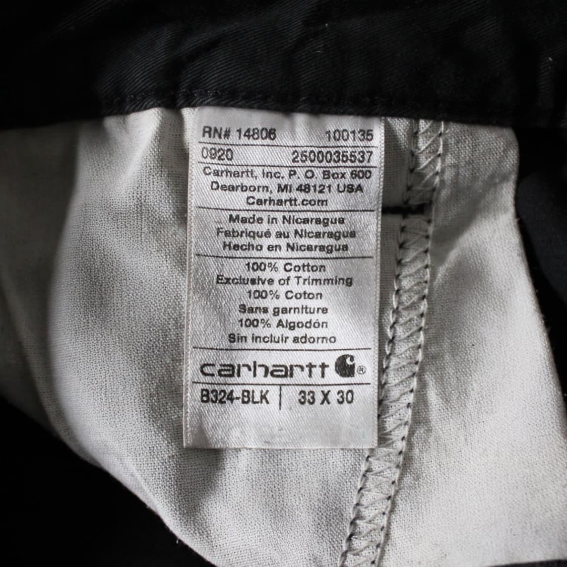 Carhartt 칼하트 B324 BLK 카고 워크 팬츠 상품이미지4