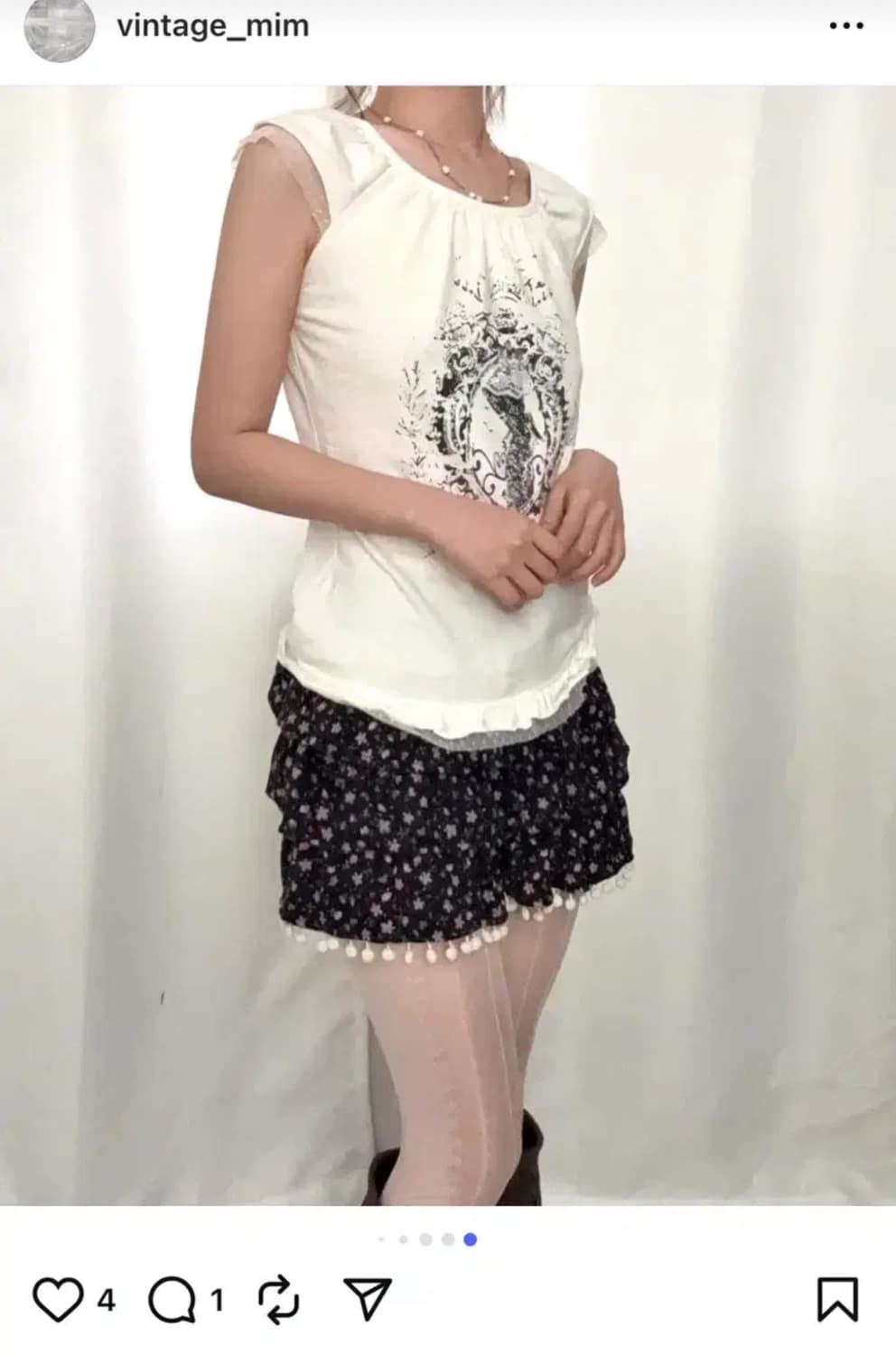 빈티지 밈 mim 오리엔탈 프린팅 반팔 슬리브리스 블라우스 페어리 상품이미지5