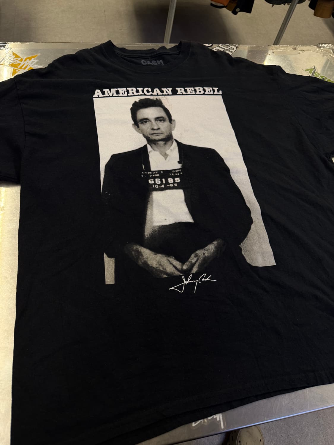 Johnny Cash 00‘s 올드스쿨 블랙 반팔티 XXL 상품이미지3