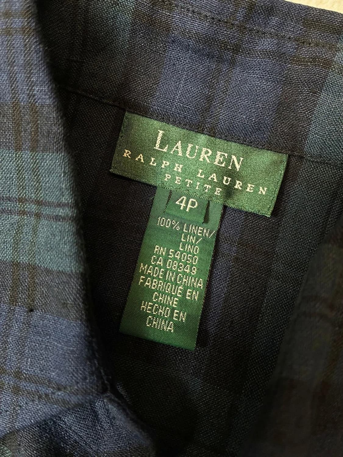 로렌 랄프로렌 100% 린넨 체크 롱 원피스 PN6993 상품이미지6