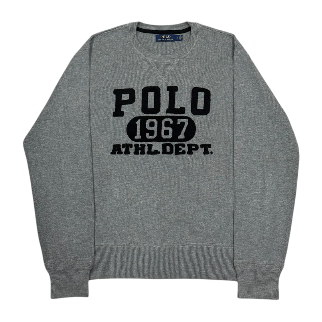 폴로 랄프로렌 스펠로고 니트 맨투맨 그레이 M 상품이미지1