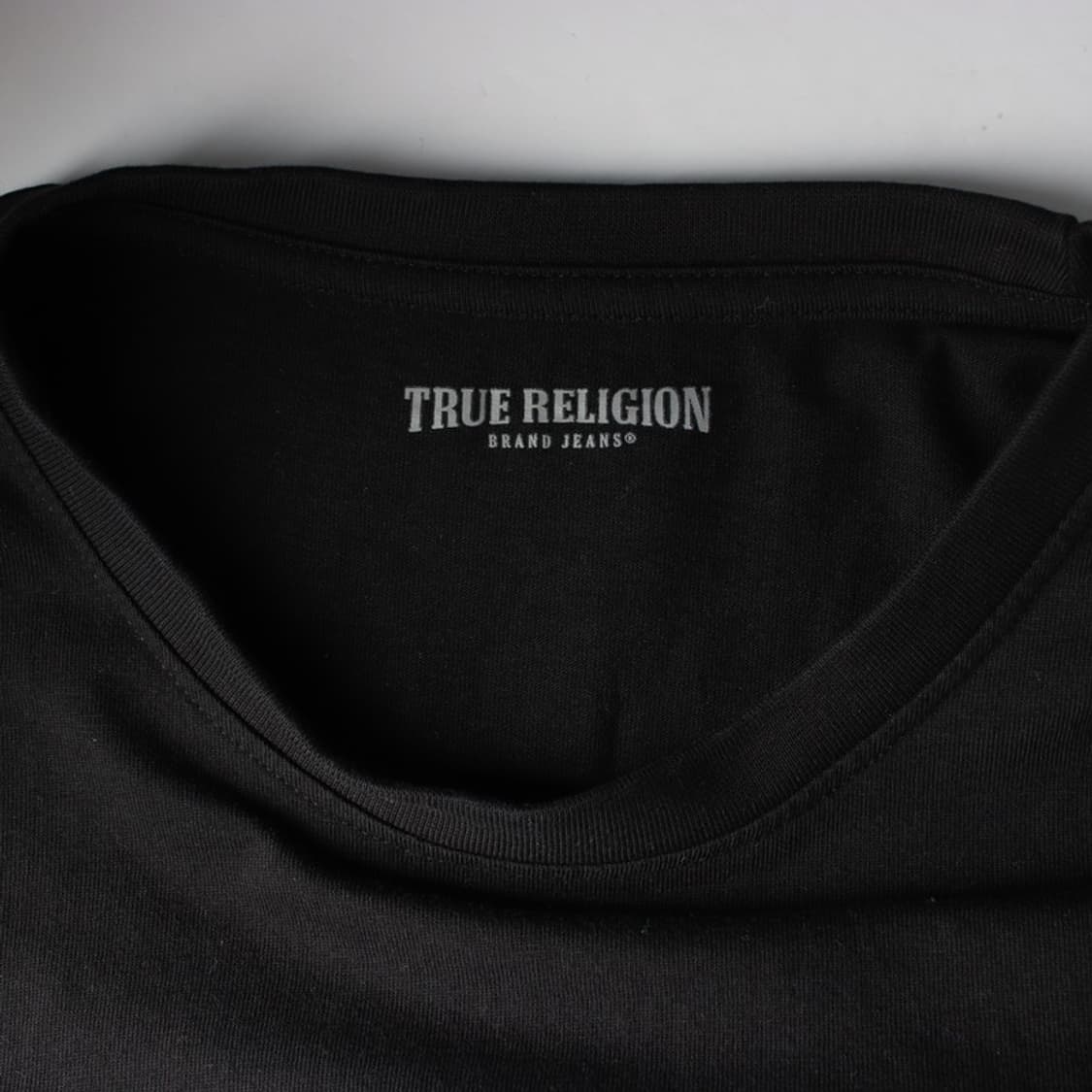 트루릴리전 블랙 홀스슈 백로고 반팔티 XL 상품이미지5