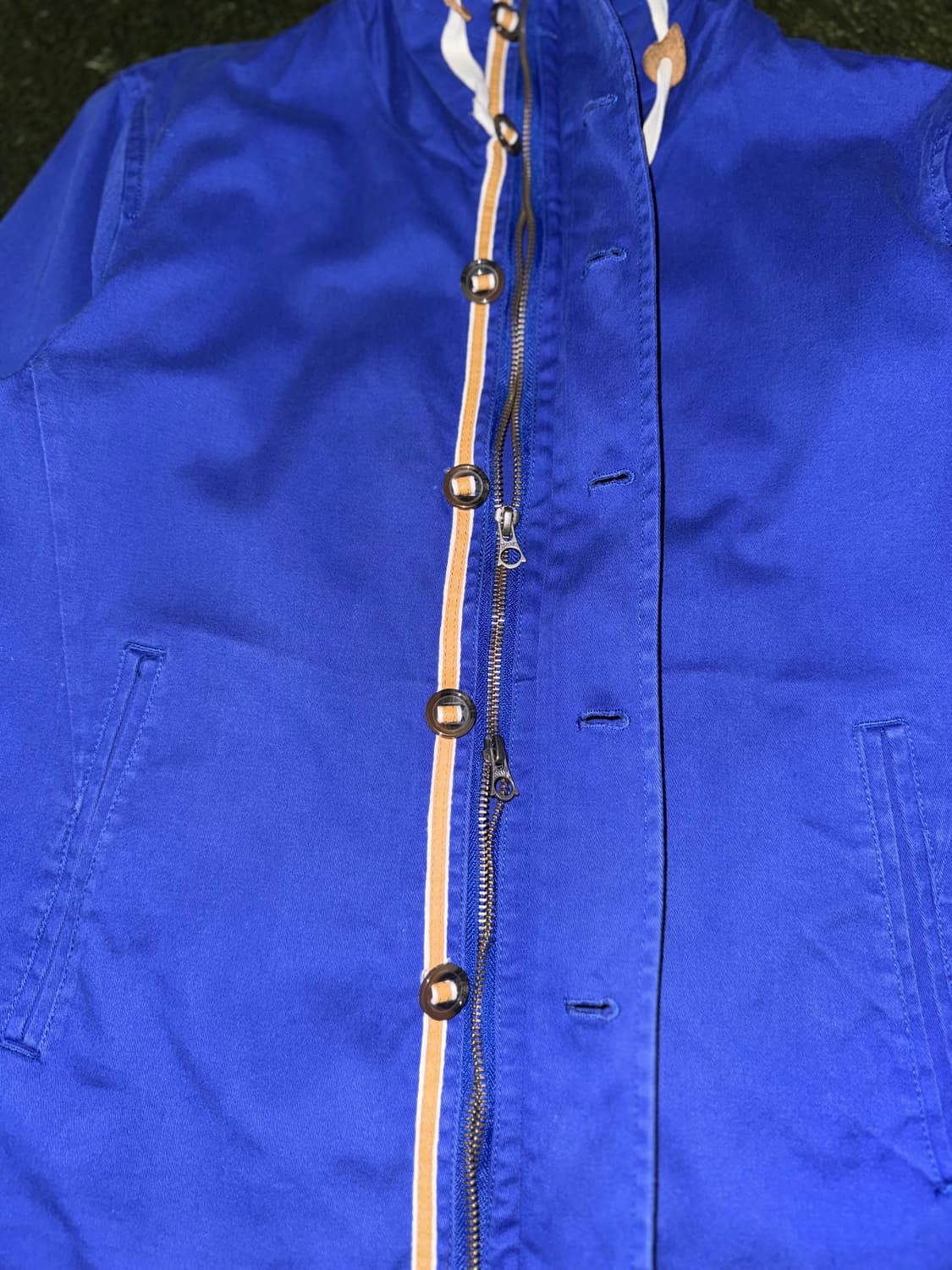 [M] BEAMS 빔즈 투웨이 후디드 코튼 자켓 블루 상품이미지4