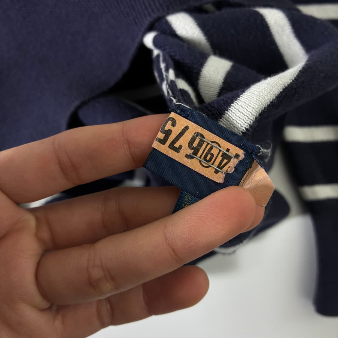 Polo  폴로 랄프로렌 자수 피마코튼 네이비 스트라이프 니트   상품이미지5