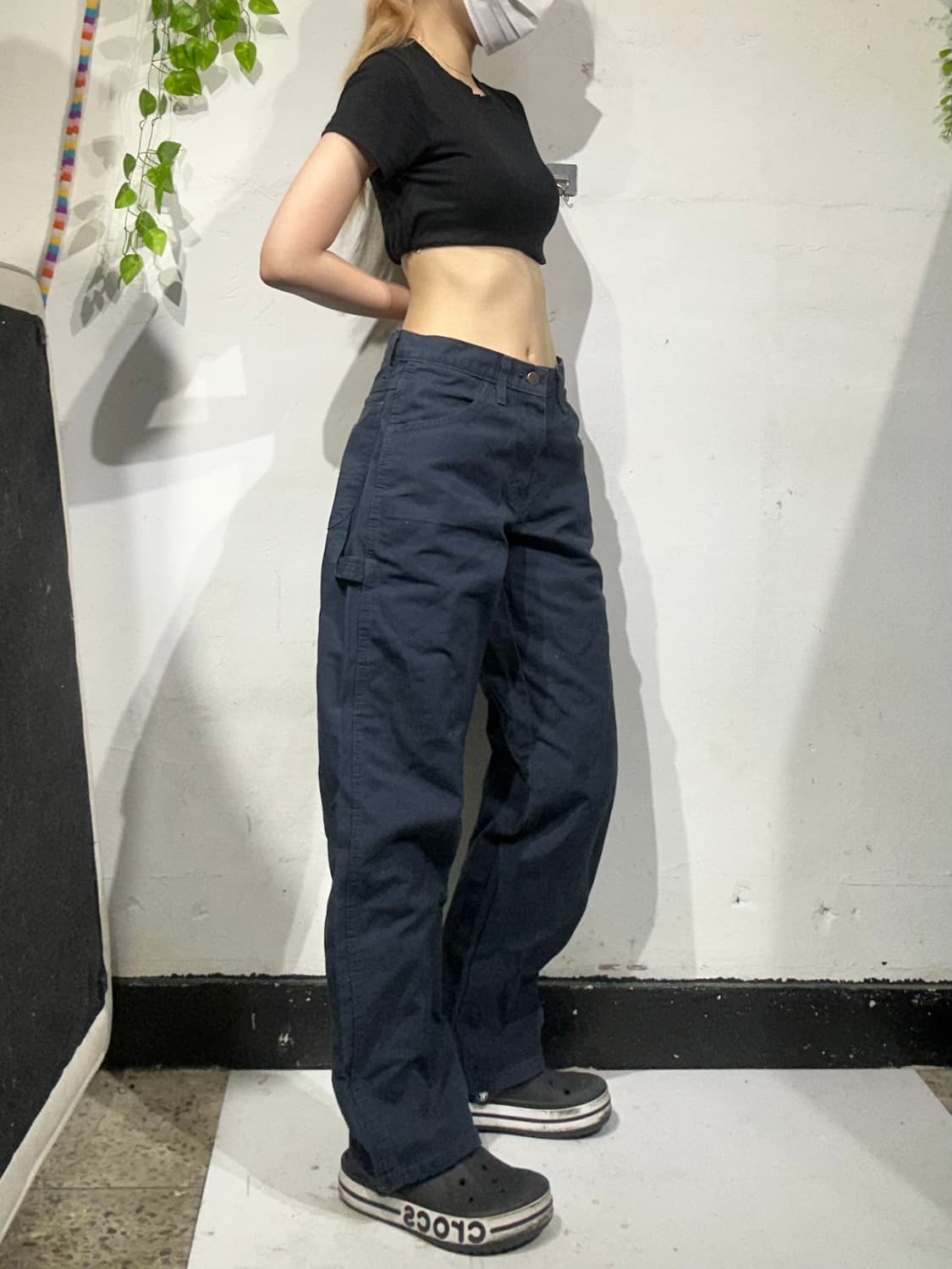 디키즈 네이비 와이드 워크 팬츠  상품이미지1