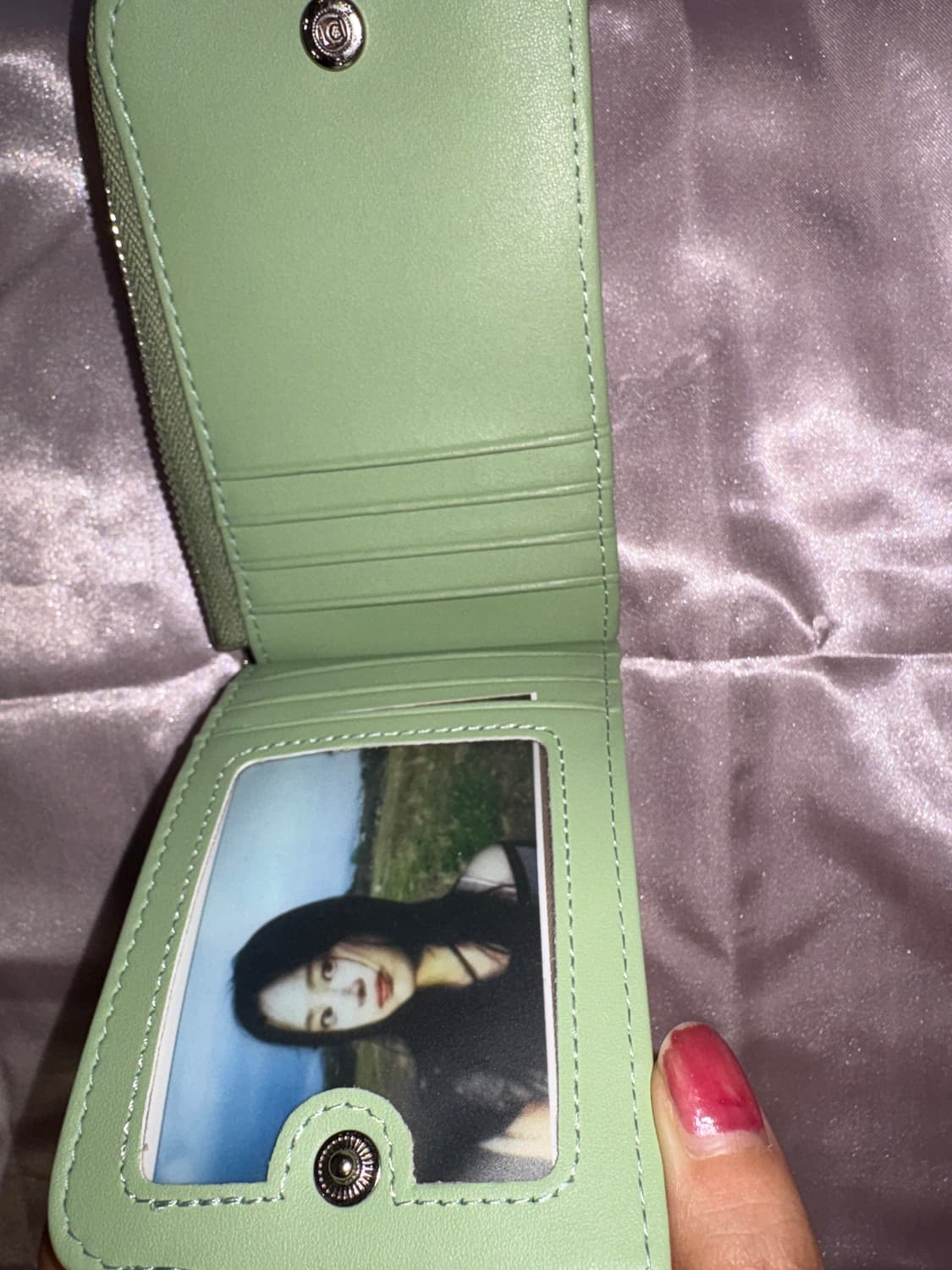 빈티지 플라워 지갑 키링 민트 상품이미지4