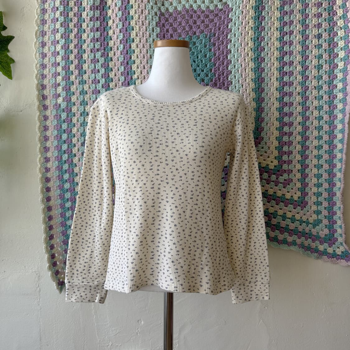 셀니빈티지 잔꽃 와플 티셔츠 상품이미지4