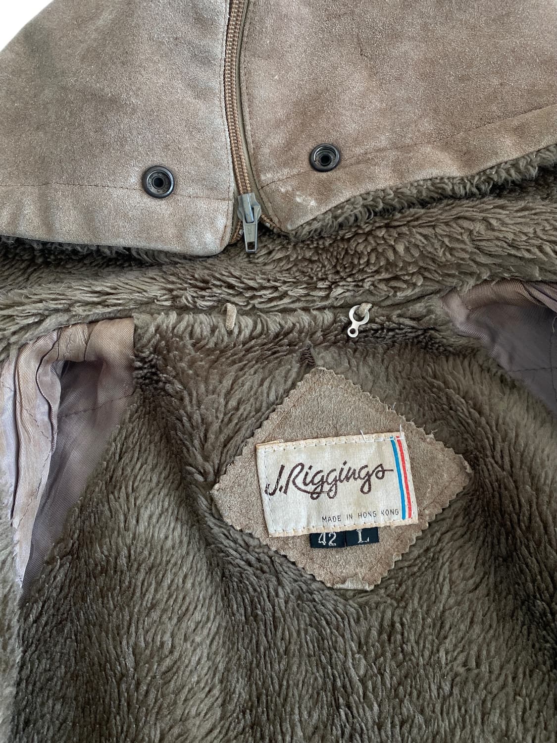 8-90's J.Riggings 스웨이드 보아-린넨 후드 자켓 상품이미지8