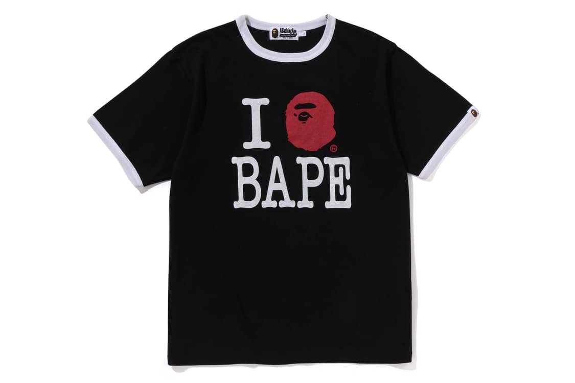 베이프 BAPE 아이러브베이프 링거 반팔티 블랙 M 상품이미지1