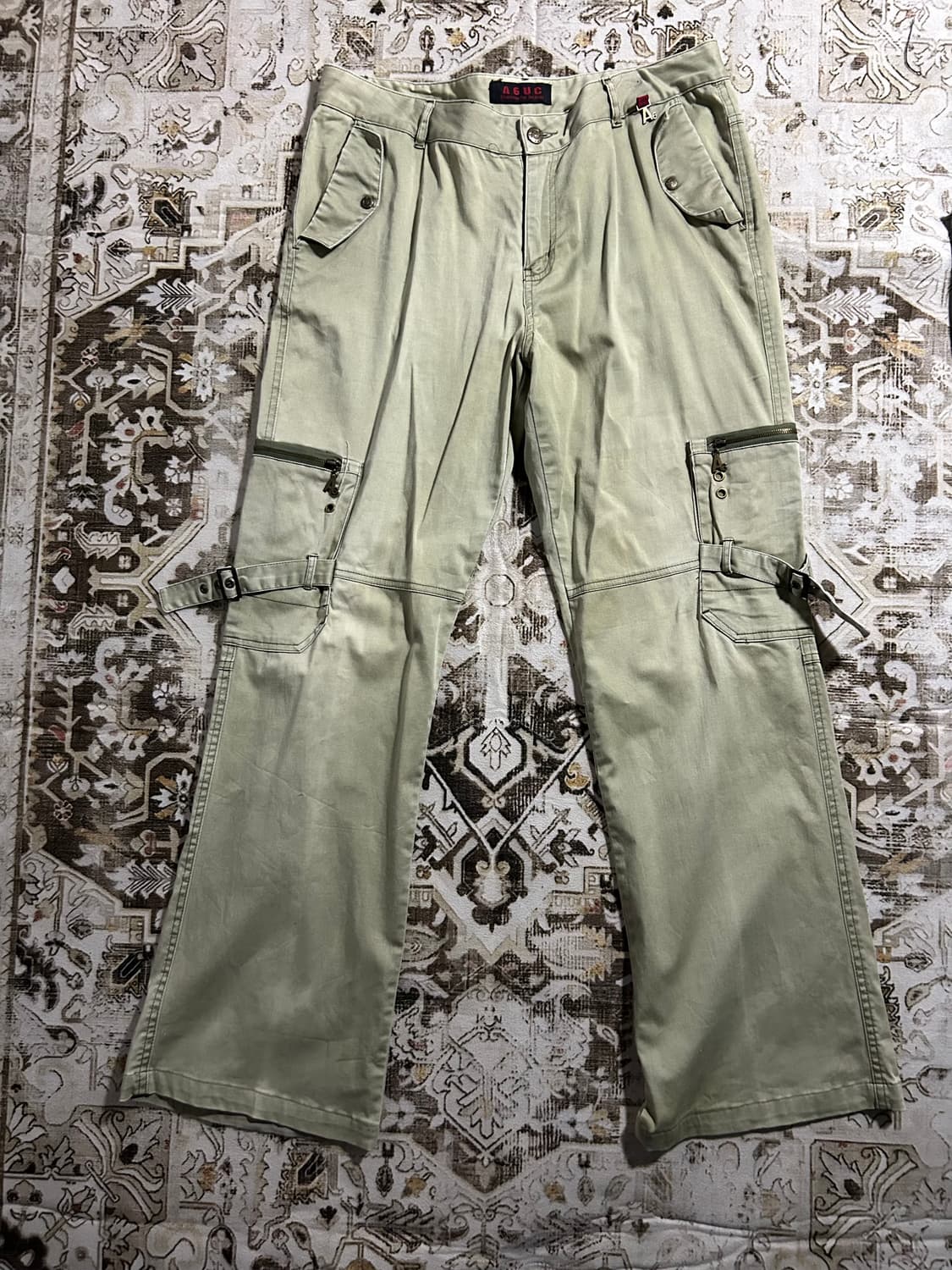 A6UC y2k beige cargo side strap pants 상품이미지5