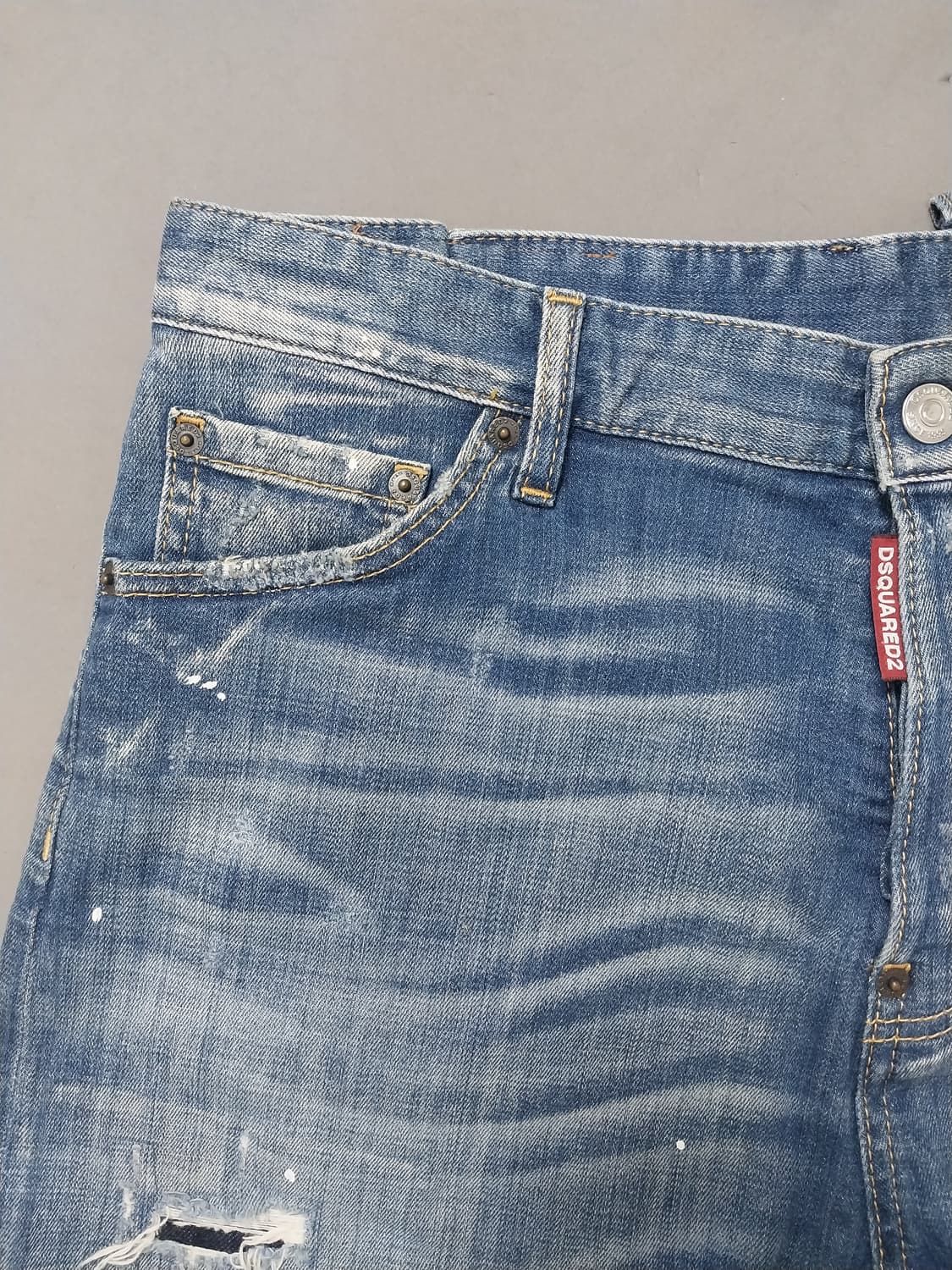 [34] 졍품 디스퀘어드2 화이트스팟 청반바지 데님 쇼츠 상품이미지2