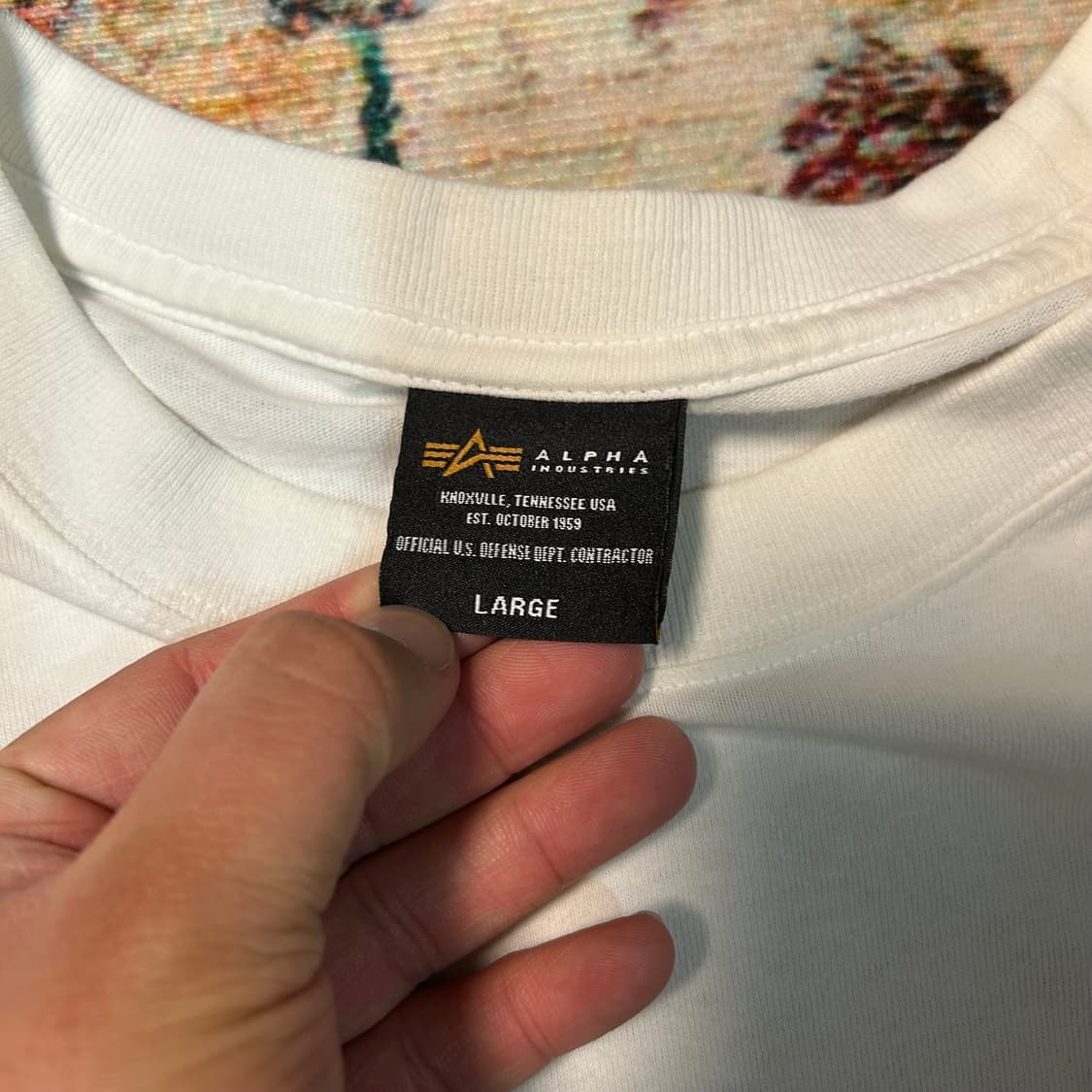 [L] 알파 인더스트리 ARMY 로고 프린팅 반팔 티셔츠 상품이미지3