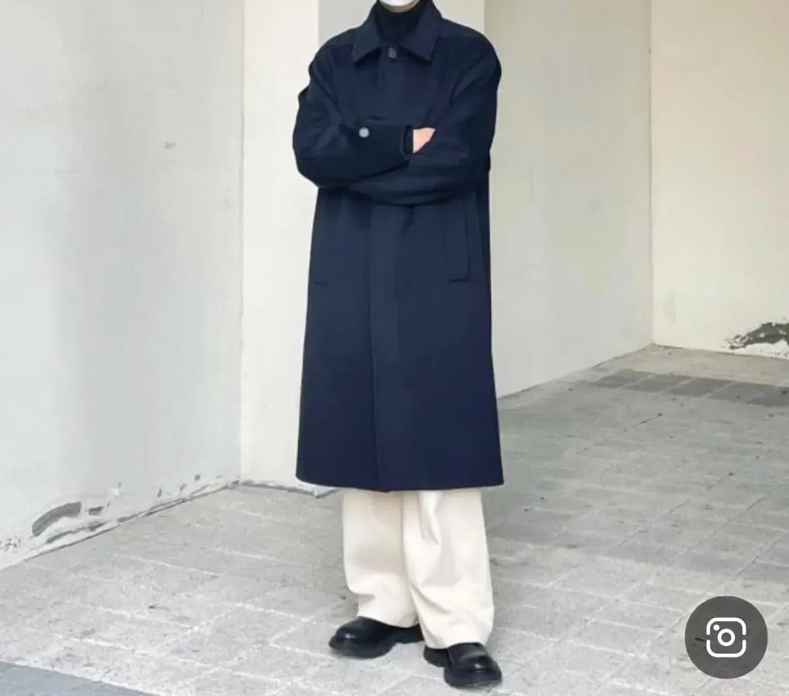 라이풀 발마칸 코트 네이비 S 상품이미지5