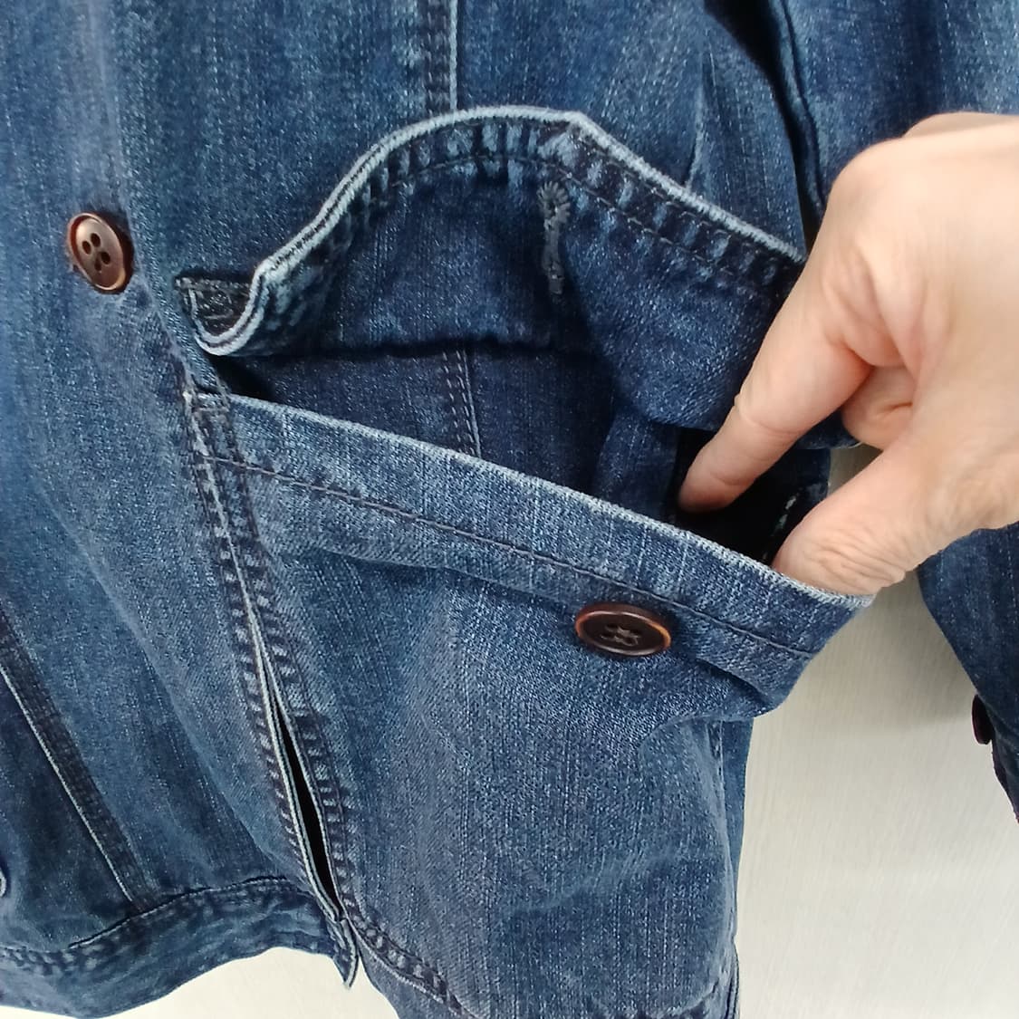 써스데이아일랜드 빈티지 데님 자켓 청자켓 상품이미지5