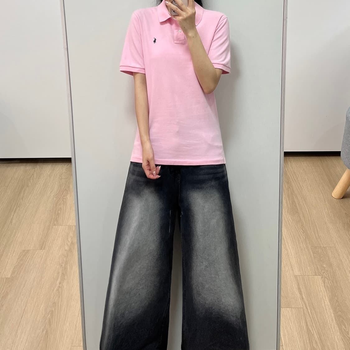 폴로 랄프로렌 네이비 포니 핑크 반팔 카라티 상품이미지1