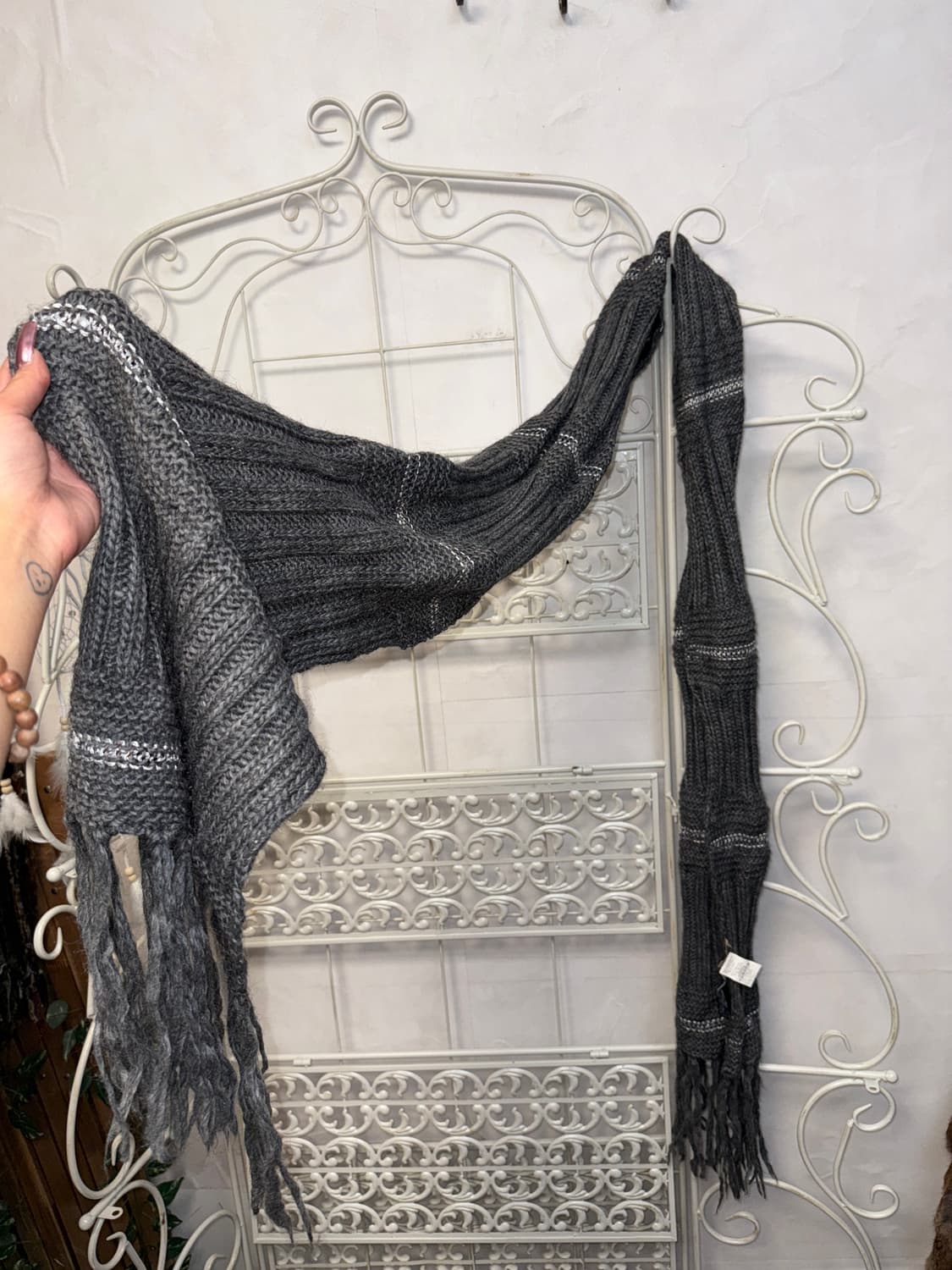 Sandro charcoal wool alpaca muffler 상품이미지2