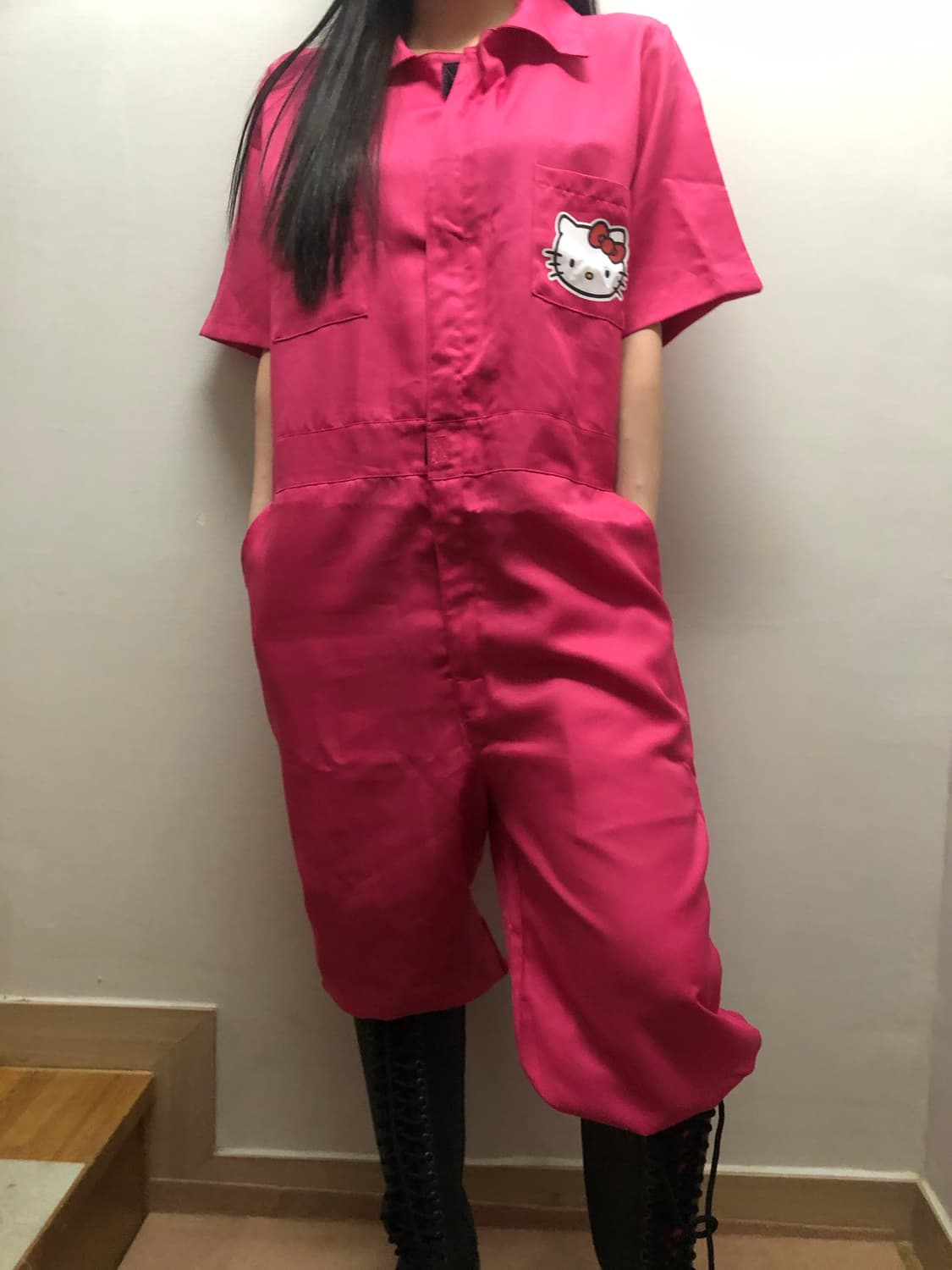 빈티지 헬로키티 핫핑크 점프수트 상품이미지1