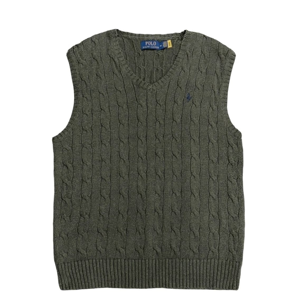 POLO RALPH LAUREN 카키 케이블 니트베스트 M 상품이미지1