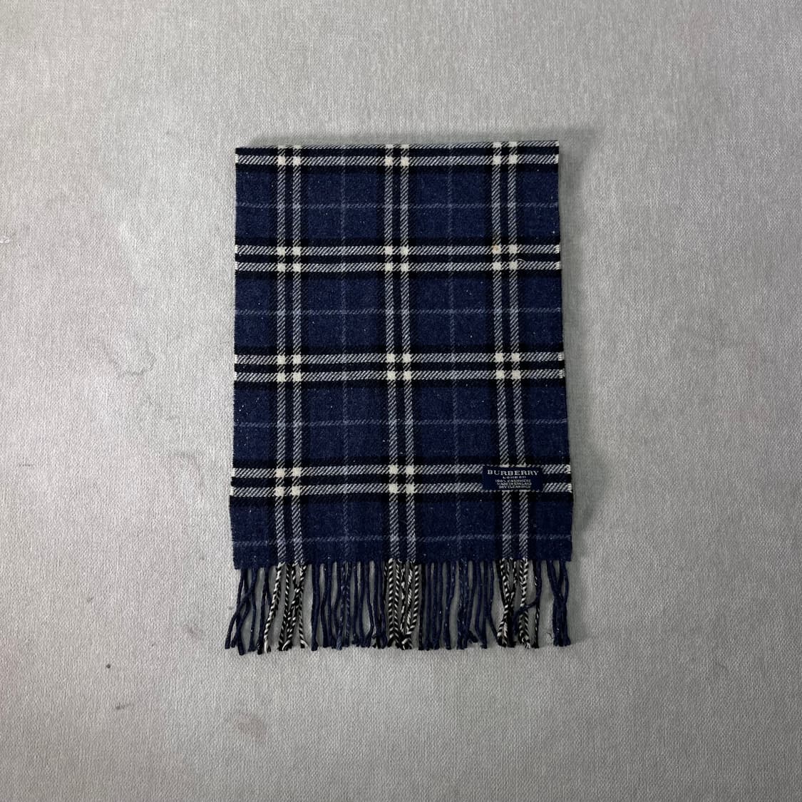 버버리 노바체크 캐시미어 블루 머플러 상품이미지2