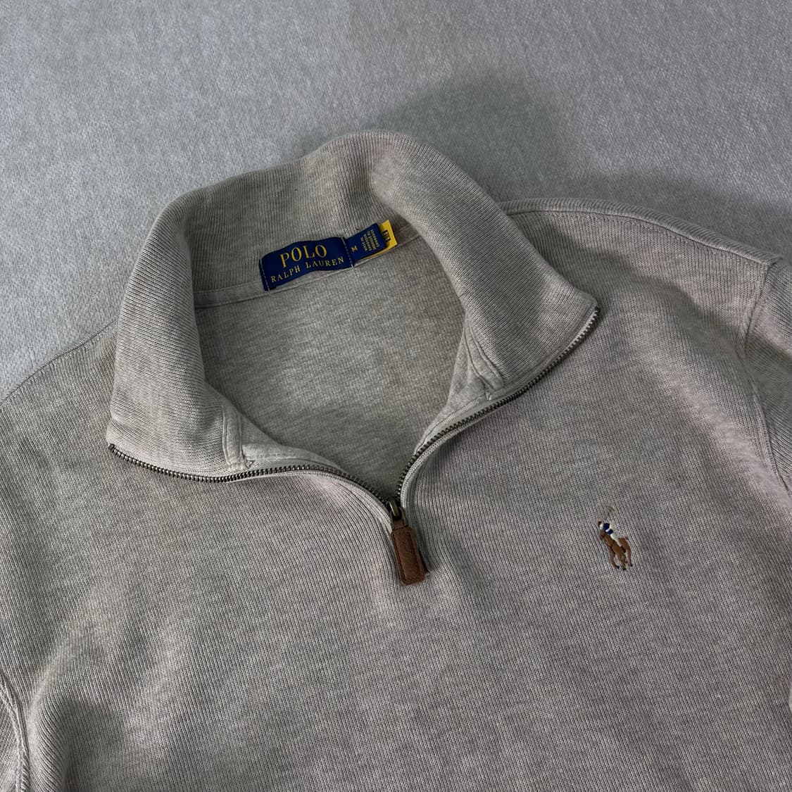 100 폴로랄프로렌 신형라벨 반집업 베이지 니트 상품이미지2