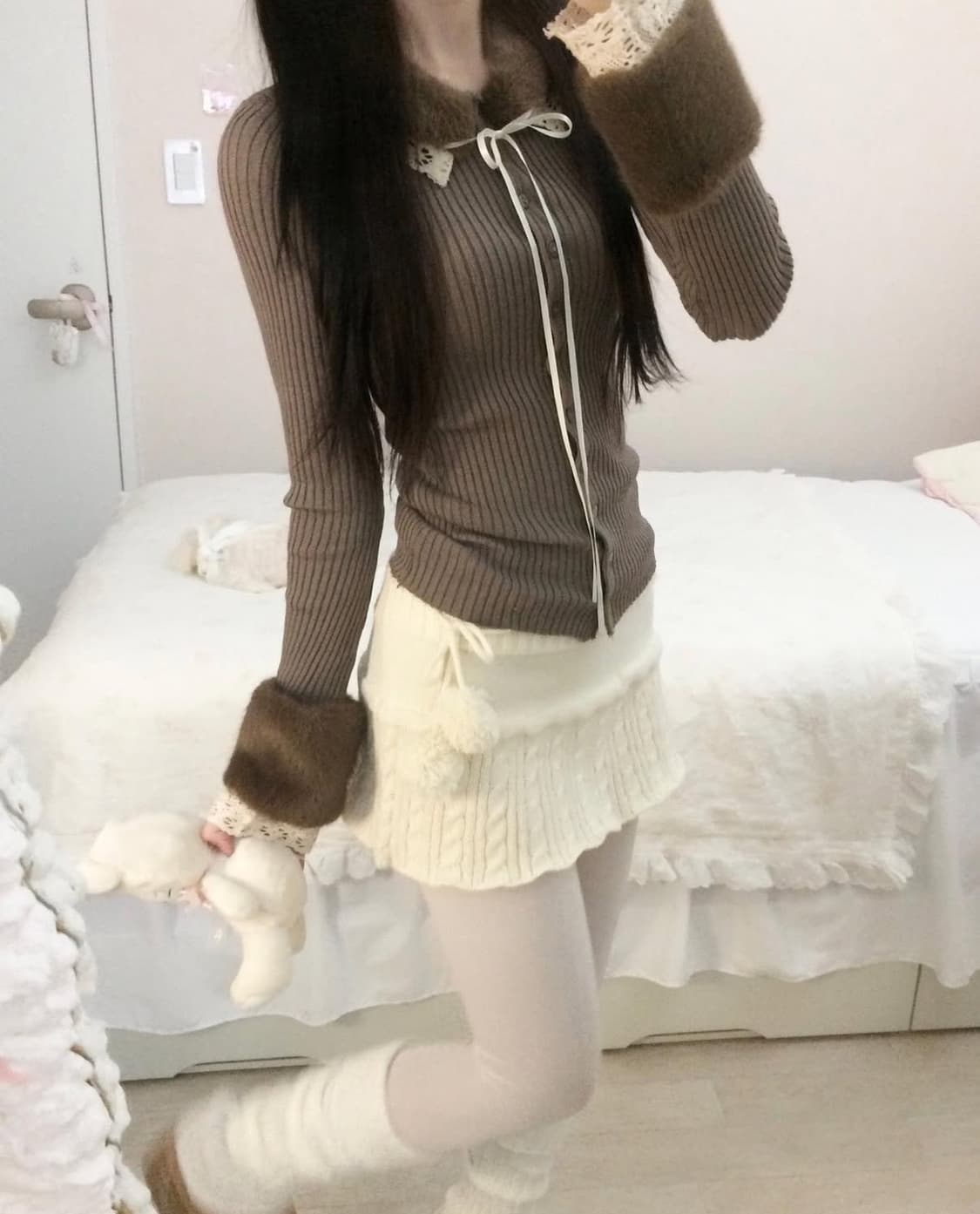 스너그 snug 니트 스커트 라떼갸루 상품이미지2