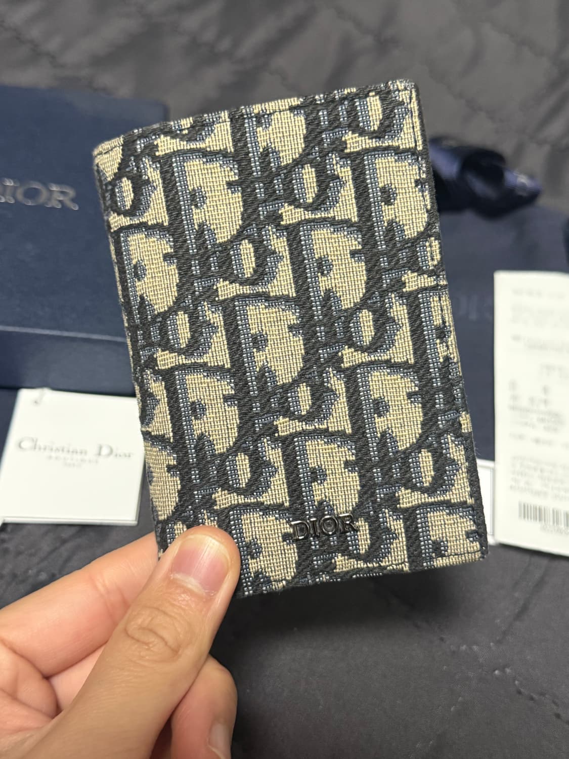 디올 오블리크 자카드 오거나이저 카드지갑 베이지 상품이미지2