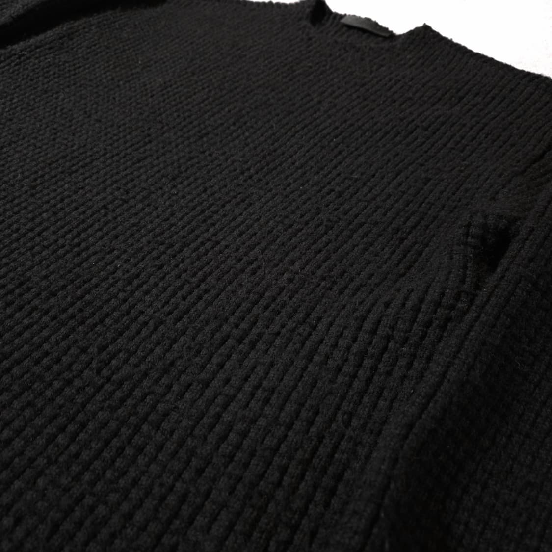 피어오브갓 에센셜 오버핏 헤비 와플 크루넥 니트 스웨터 M 블랙 상품이미지2