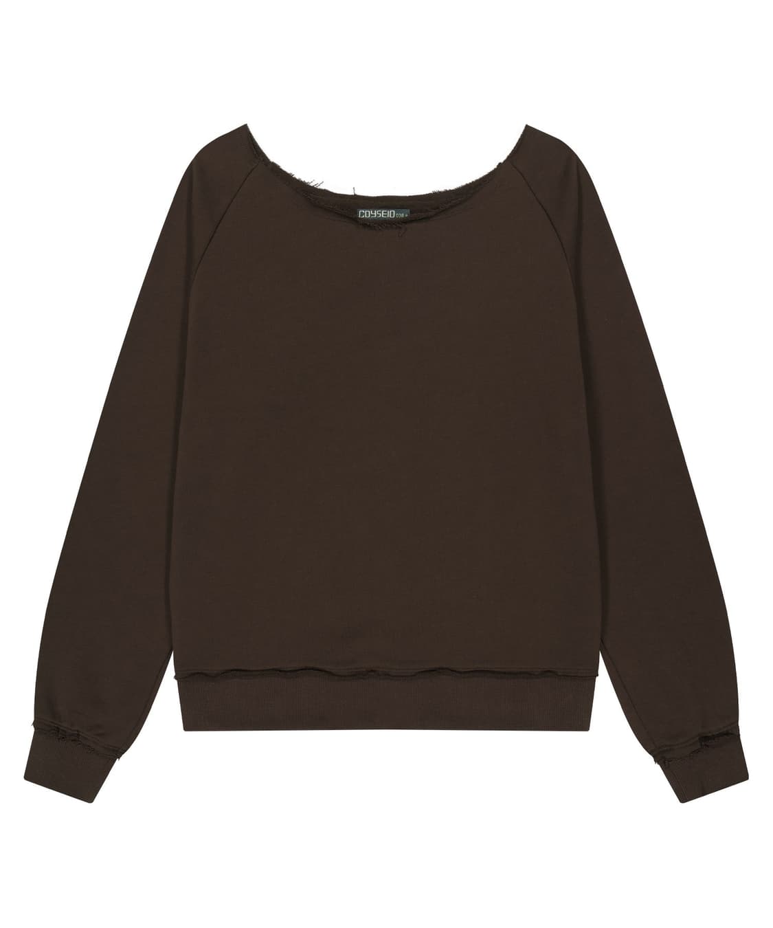 코이세이오 038 오프숄더 스웨트셔츠 맨투맨 브라운 상품이미지1
