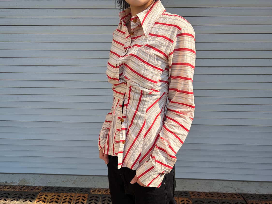 비비안웨스트우드 비대칭 스트라이프 셔츠 상품이미지3