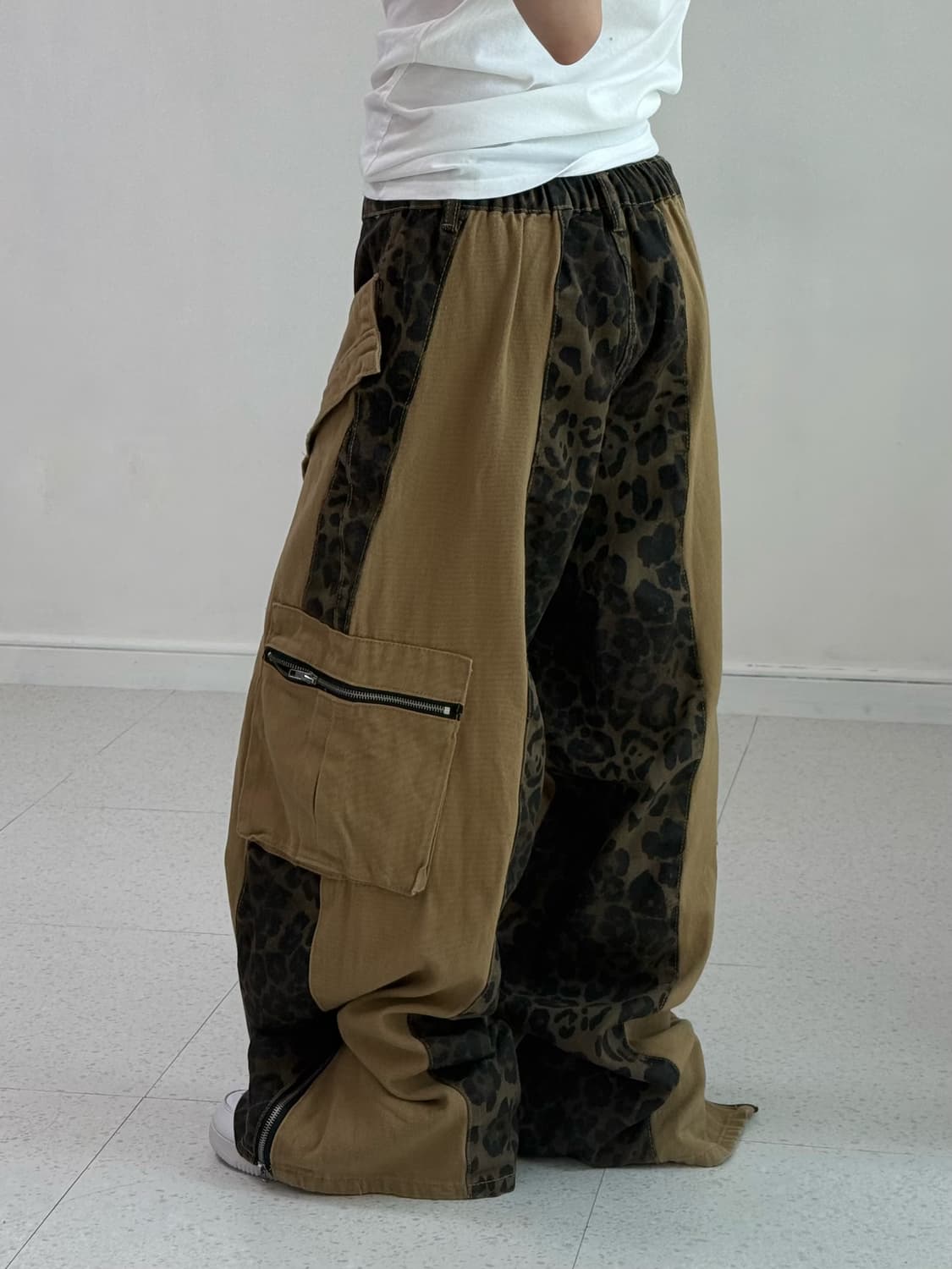 빈티지 레이어드 호피 와이드 팬츠 상품이미지3