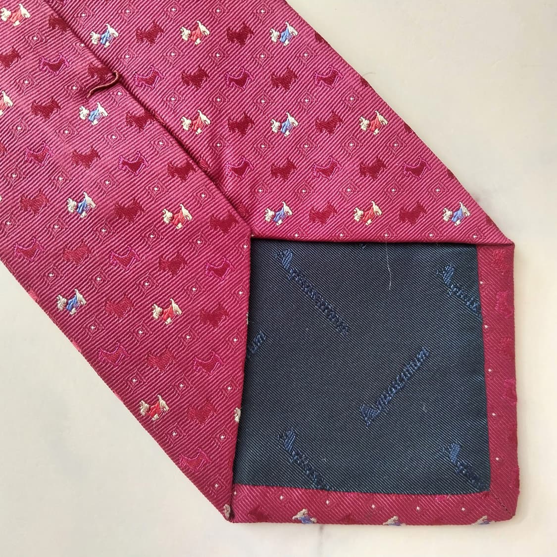 아쿠아스큐텀 실크 와인 자카드 패턴 넥타이 9cm A+등급 k1735 상품이미지7