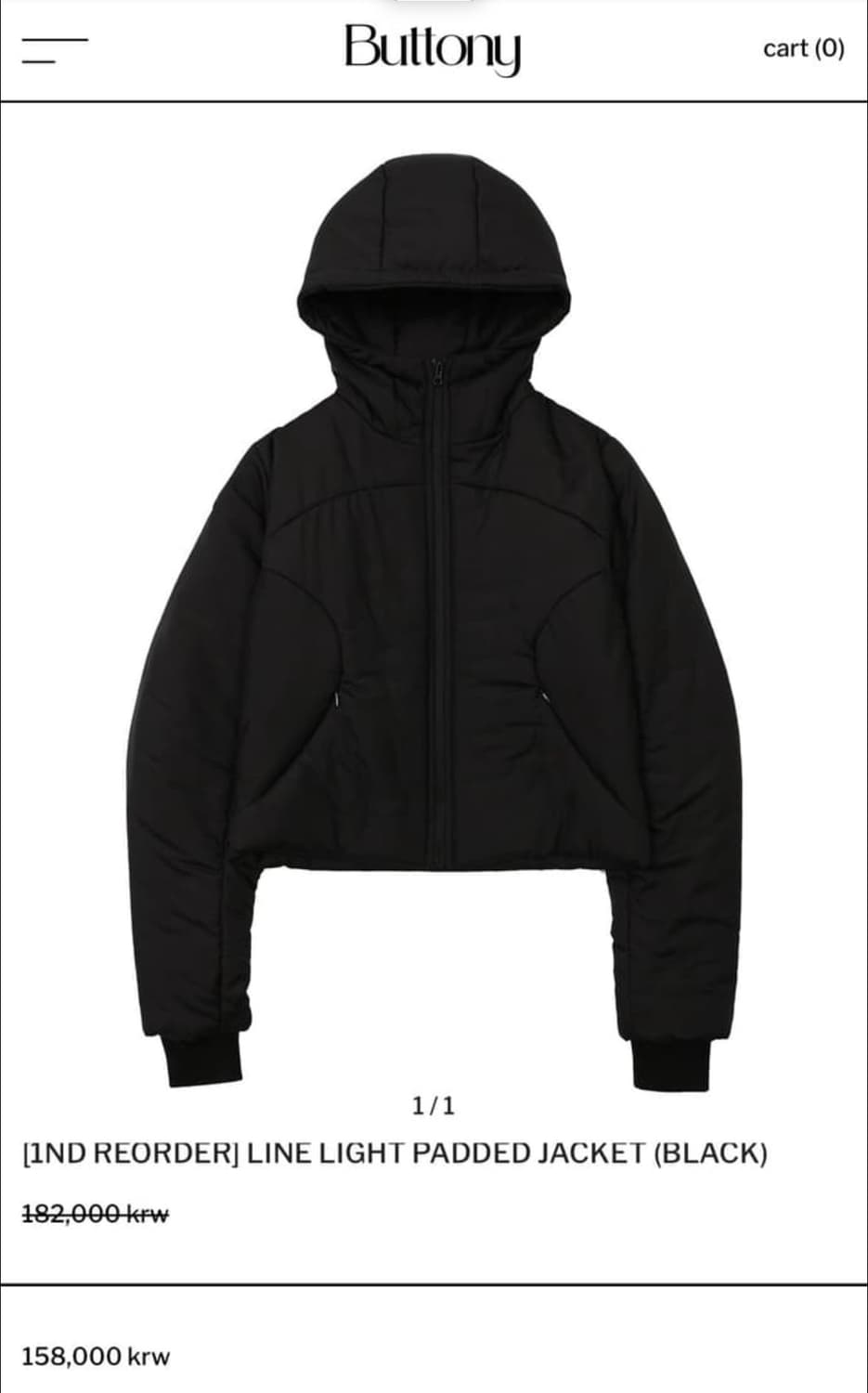 버트니 buttony line light padded jacket 패딩 상품이미지2