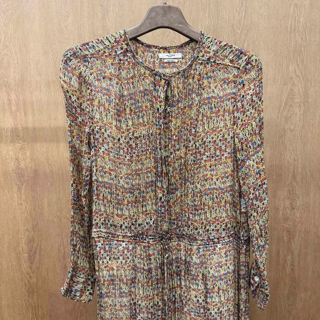 이자벨마랑 에뚜왈 플로럴 패턴 쉬폰 롱 원피스 셔링 디테일 멀티컬러 상품이미지4