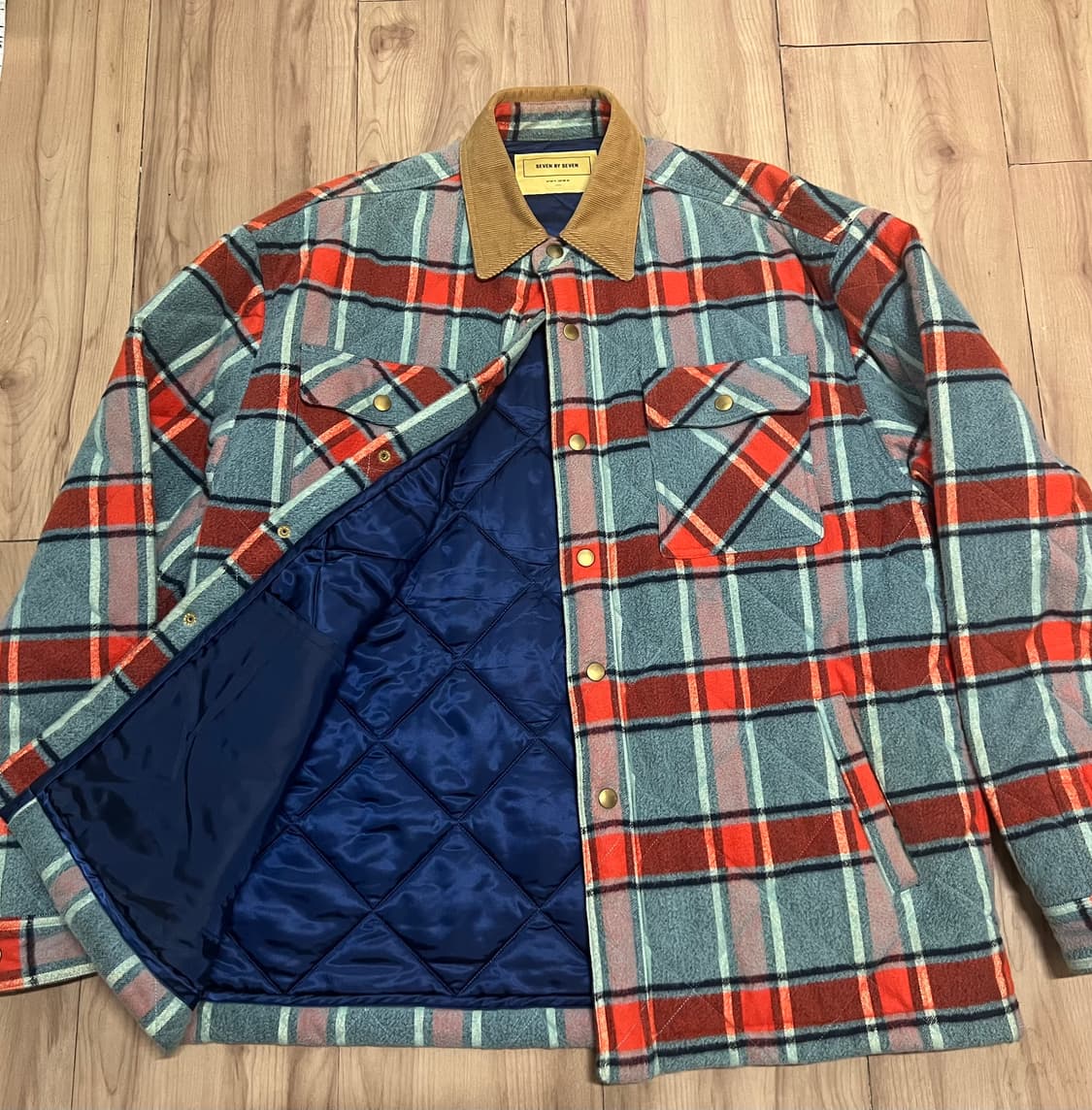 세븐바이세븐 체크 퀼리티드 자켓 L 상품이미지2