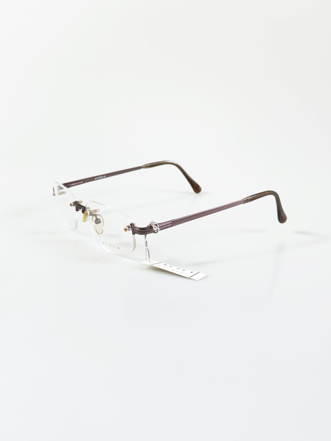 NOTRA 무테 브라운 메탈 스퀘어 빈티지 안경 상품이미지3