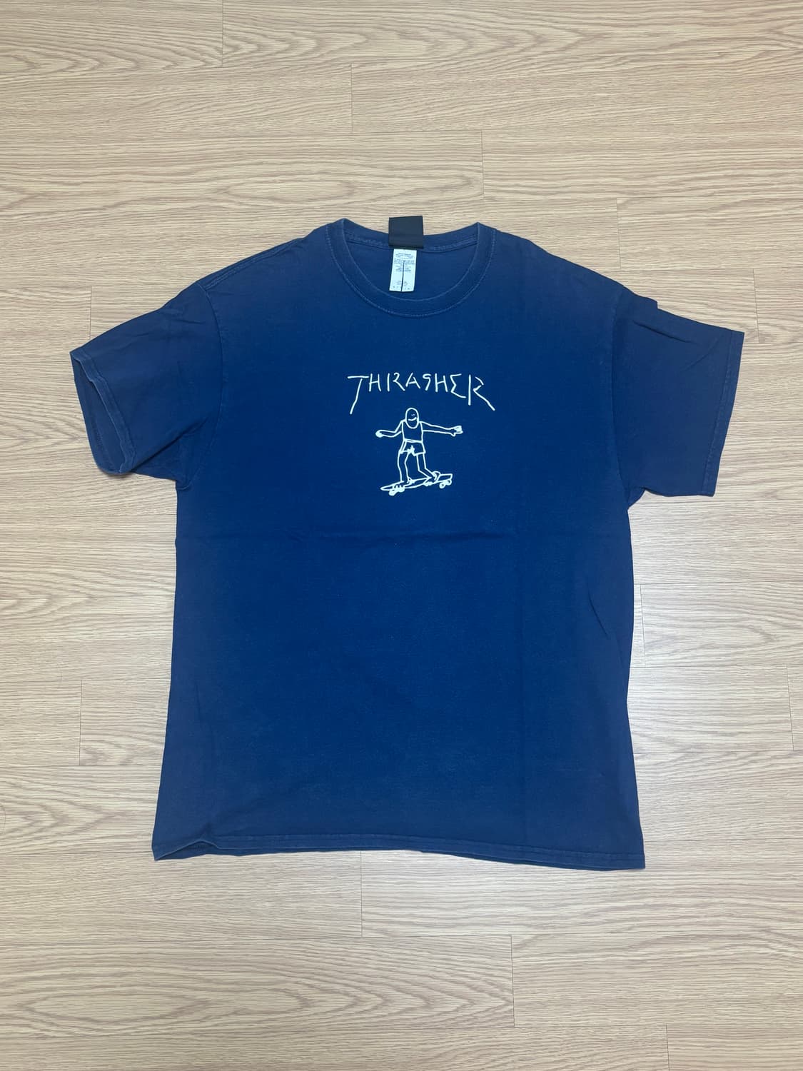 트래셔 THRASHER 네이비 보더 프린팅 티셔츠 L 상품이미지2