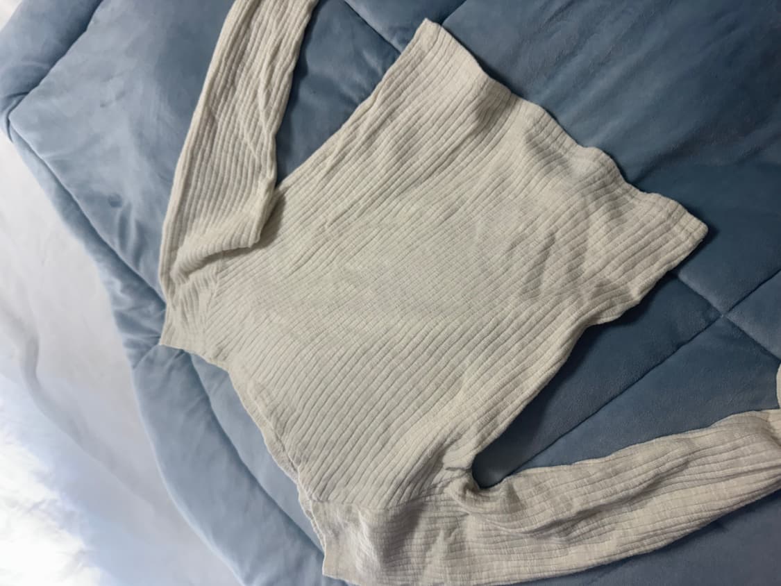 [여리함미치는데일리템🙊] 크림퐁 오프 골지 텐션 긴팔티  상품이미지6