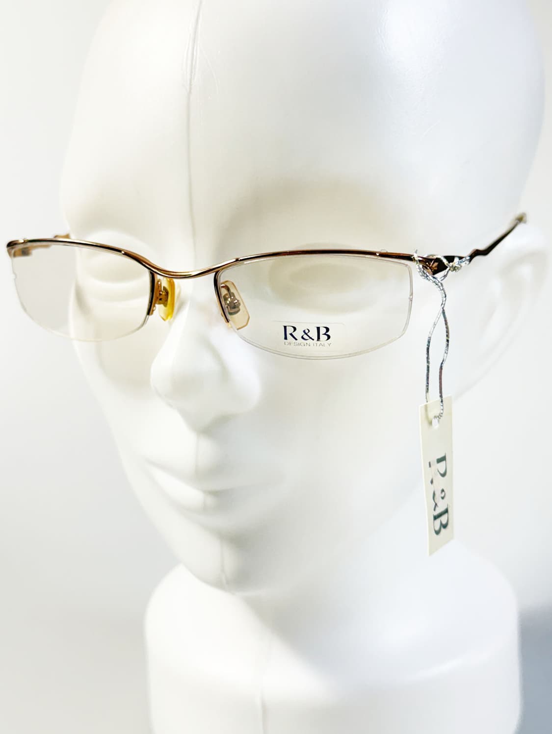 R&B EYEWEAR 골드 반무테 스퀘어 메탈 빈티지 안경 상품이미지8