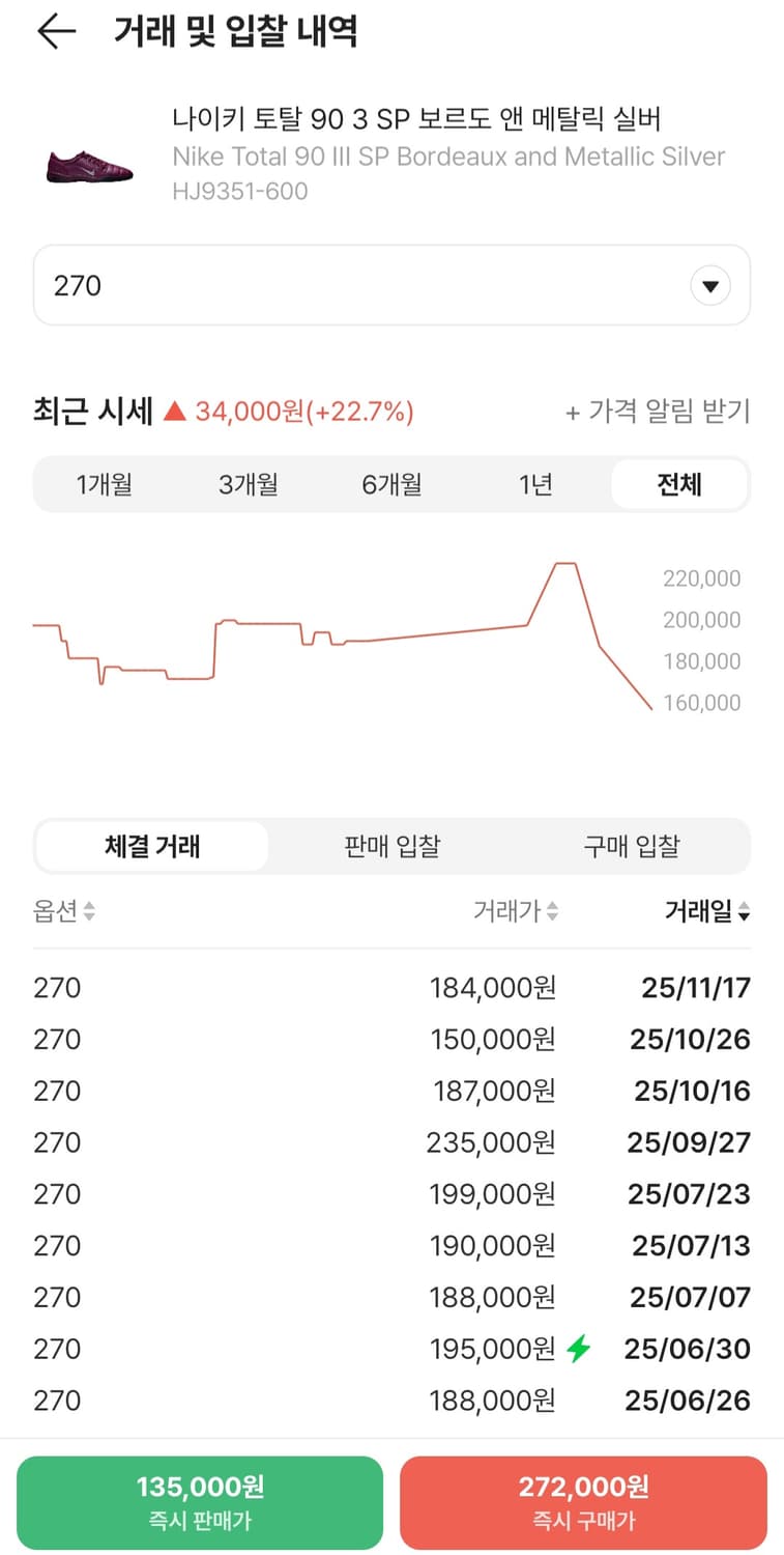 나이키 토탈 90 3 SP 보르도 앤 메탈릭 실버 상품이미지1