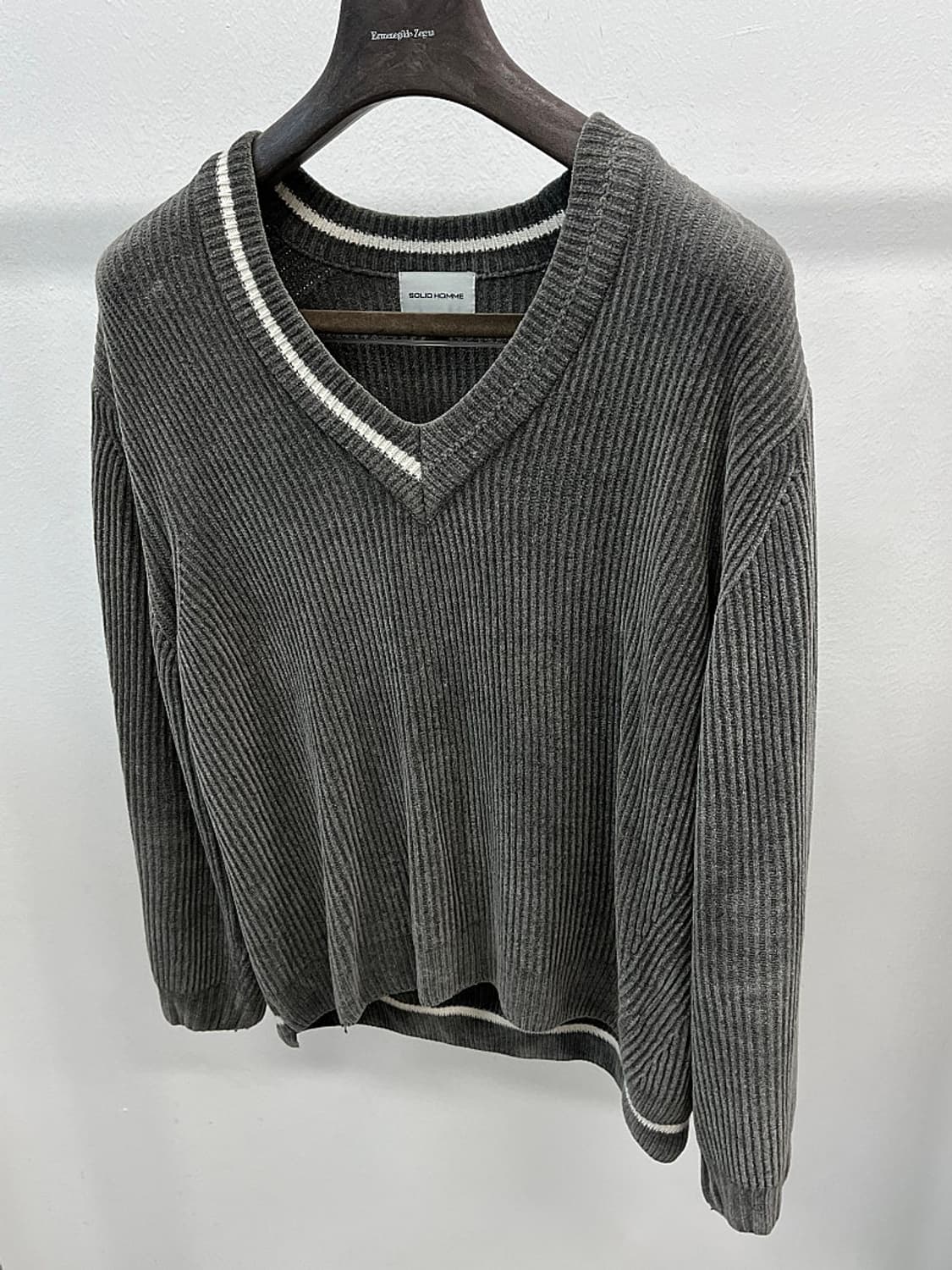 100) 솔리드옴므 오버 코듀로이 니트  상품이미지1