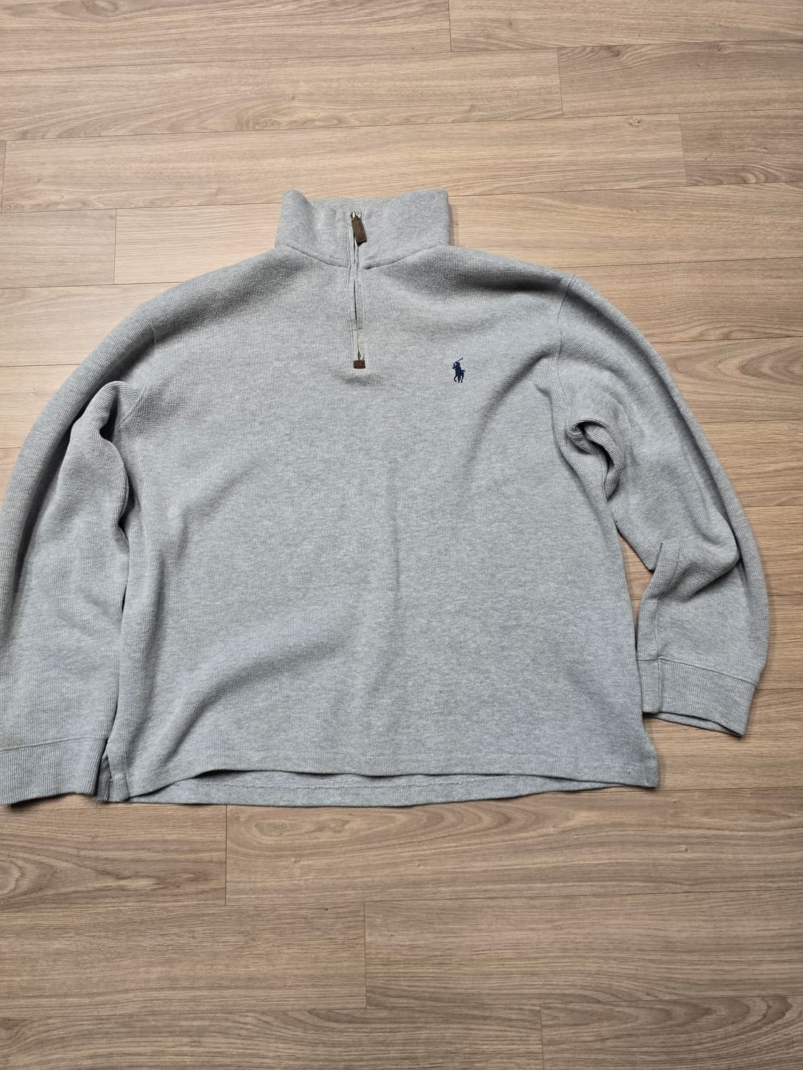 폴로 그레이 하프 짚업 니트 그레이xl 상품이미지1