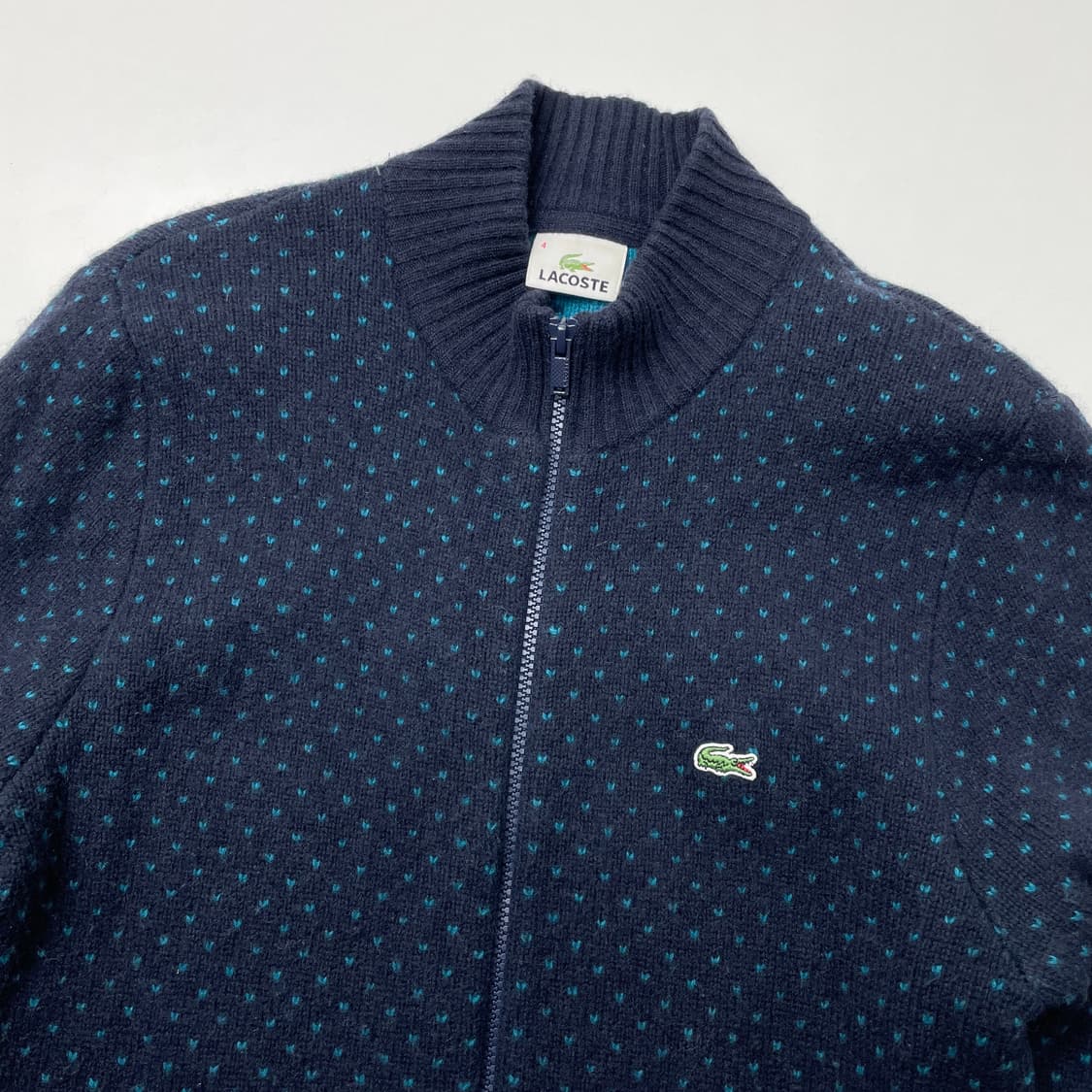 라코스테 네이비 니트 집업 가디건 100 상품이미지3
