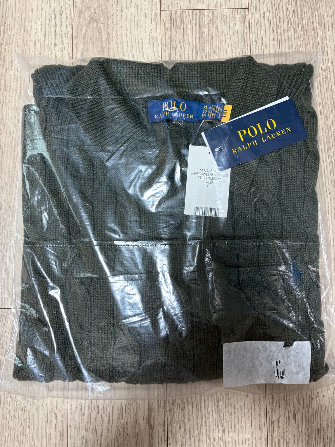 폴로/ 케이블 니트 반팔 카키/ XL 상품이미지4