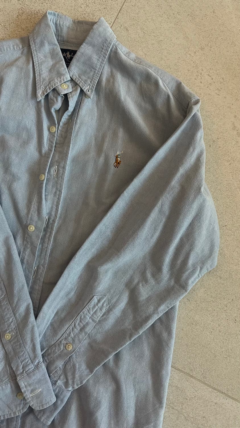 폴로 옥스퍼드 하늘색 청 셔츠 상품이미지5