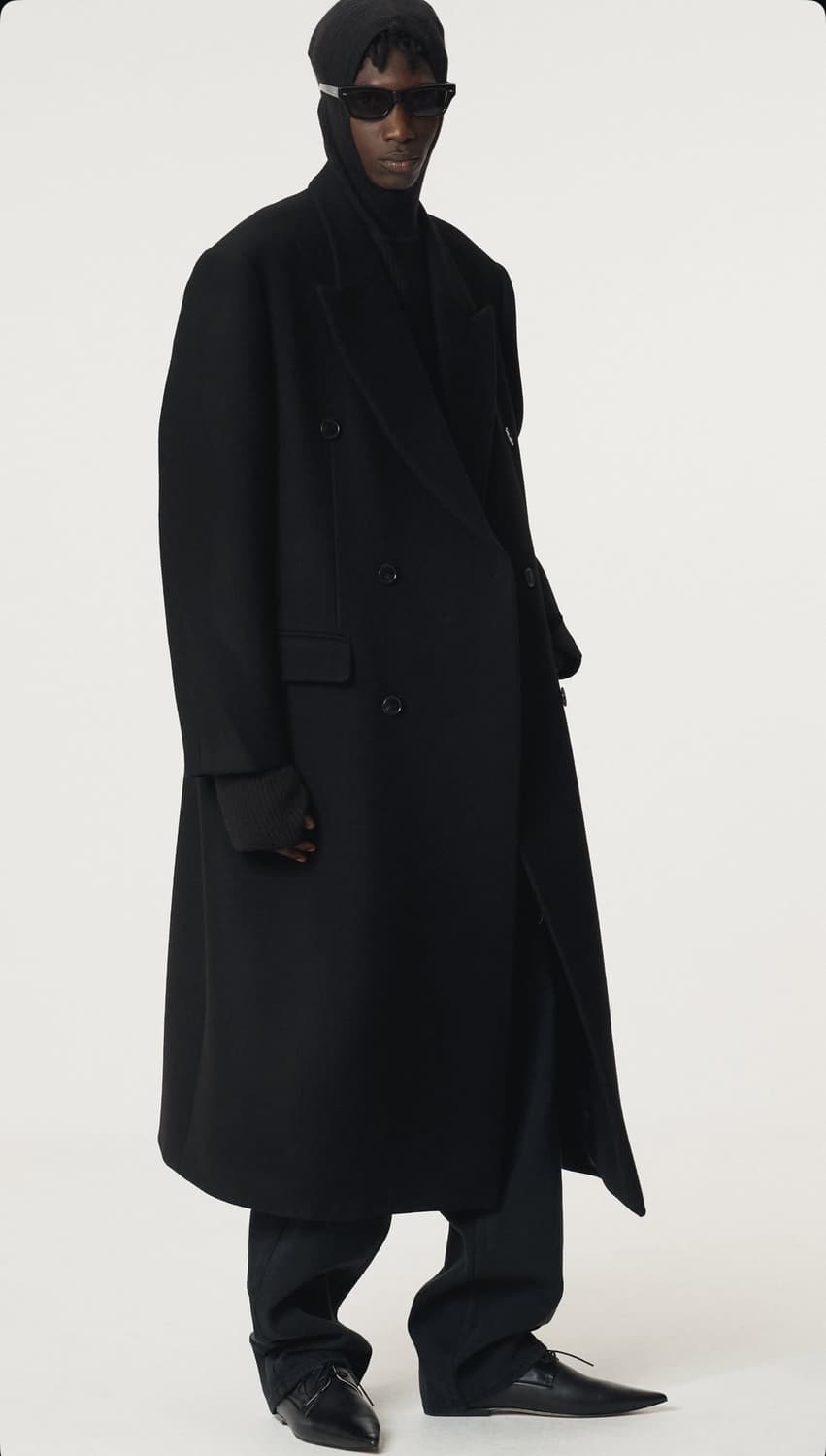렉토 25FW 클래식 테일러드 더블코트 블랙 상품이미지6