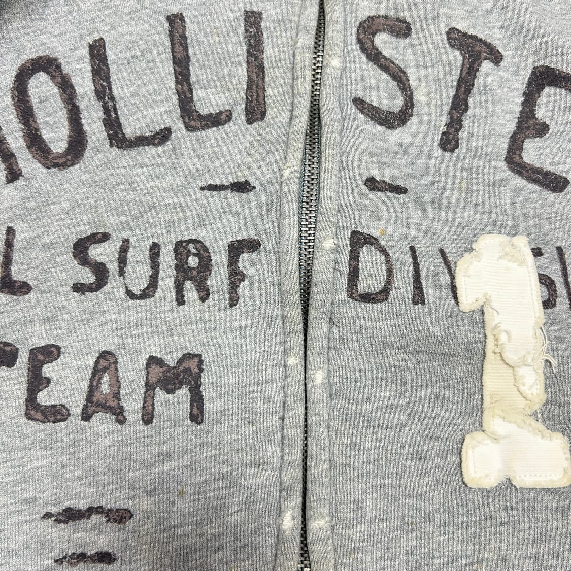 홀리스터 카키 그레이 스웻집업(XL) 상품이미지5